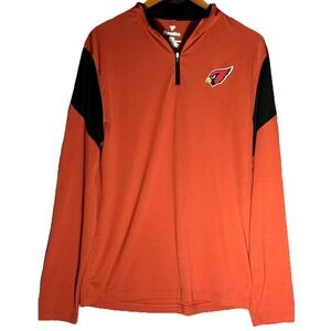 Arizona Cardinals 1/4 Zip Majestic Pullover Sweatshirt Size M Red Black NFL
